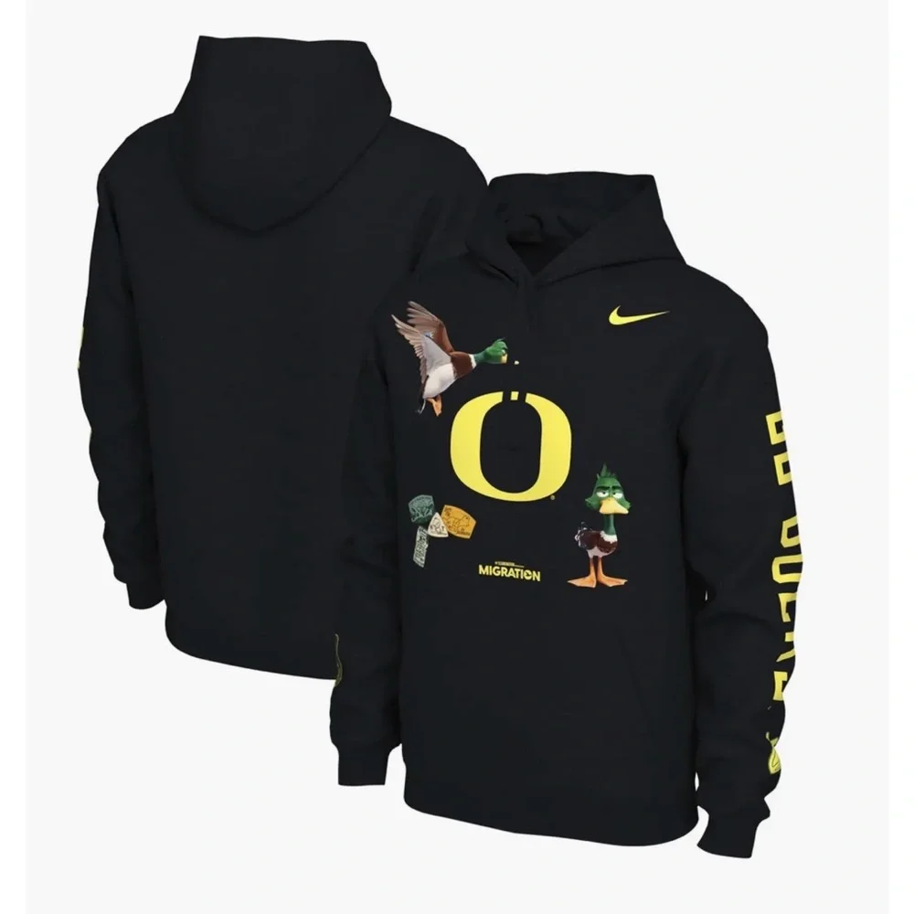 Men's Nike Black Oregon Ducks x Migration Pullover Hoodie - Picture 1 of 7